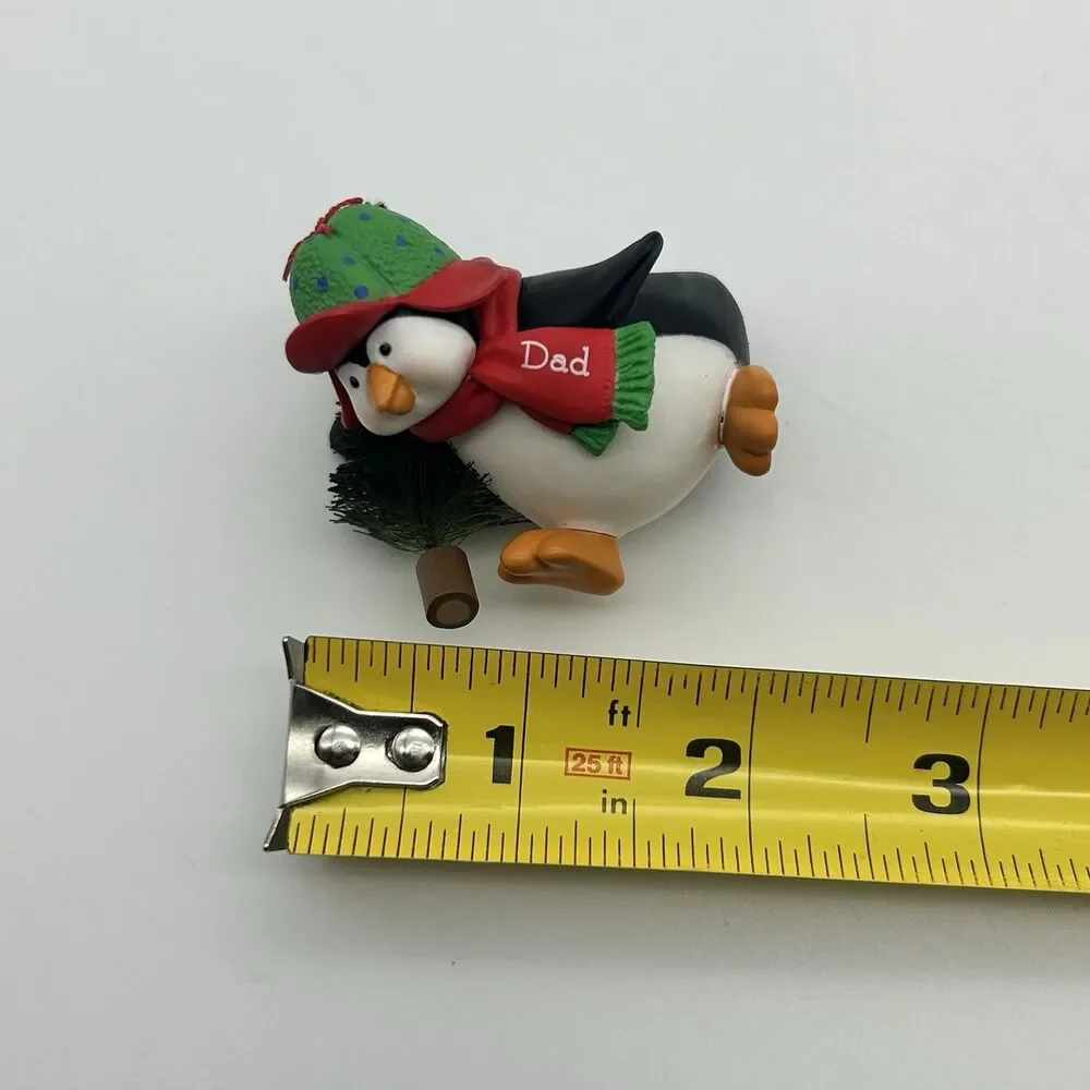 Hallmark Keepsake Ornament Christmas DAD Penguin with Stocking Candy Cane 2003